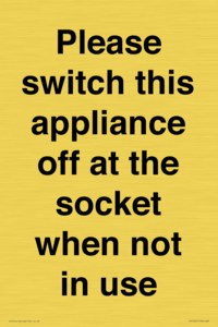 Please switch this appliance off at the socket when not in use